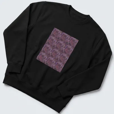Colorful abstract faces with humorous text about drawing norms — printed on a unisex sweatshirt