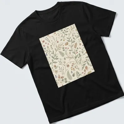 Seamless floral pattern featuring green, pink, purple, and brown tones
