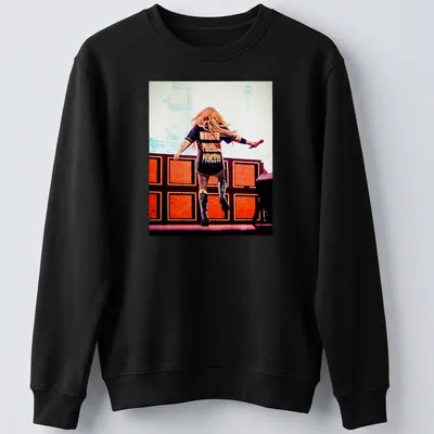 Concert-inspired t-shirt featuring Avril Lavigne with bold lettering — printed on a unisex sweatshirt