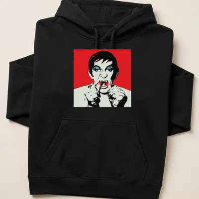 Pop art shirt featuring the text Barnabas Warhol in vibrant colors — printed on a unisex hoodie