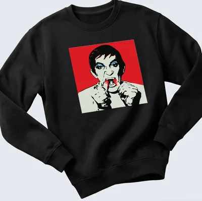 Pop art shirt featuring the text Barnabas Warhol in vibrant colors — printed on a unisex sweatshirt