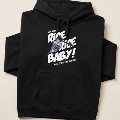 Illustrative print of a baseball player swinging a bat in black and white — printed on a unisex hoodie