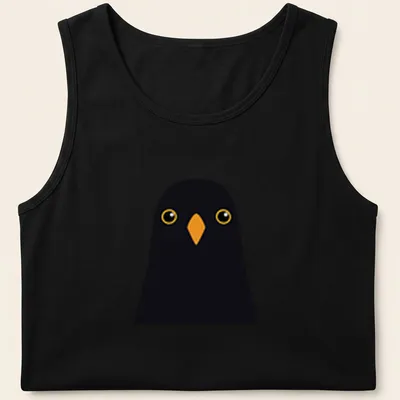 Minimalist design featuring a blackbird with the word Blackbird in stylish typography. — printed on a tank top
