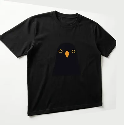 Minimalist design featuring a blackbird with the word Blackbird in stylish typography. — printed on a unisex t-shirt (angled view)