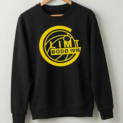 Bodo Glimt LIMIT 1916 T-shirt featuring bold yellow typography — printed on a unisex sweatshirt
