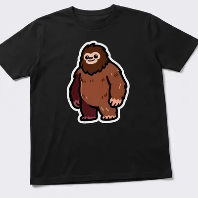 Kawaii Brown Yeti Sasquatch Monster t-shirt with oversized features