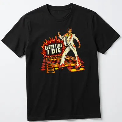 Vintage disco tee with dancing figure and bold text Every Time I Die