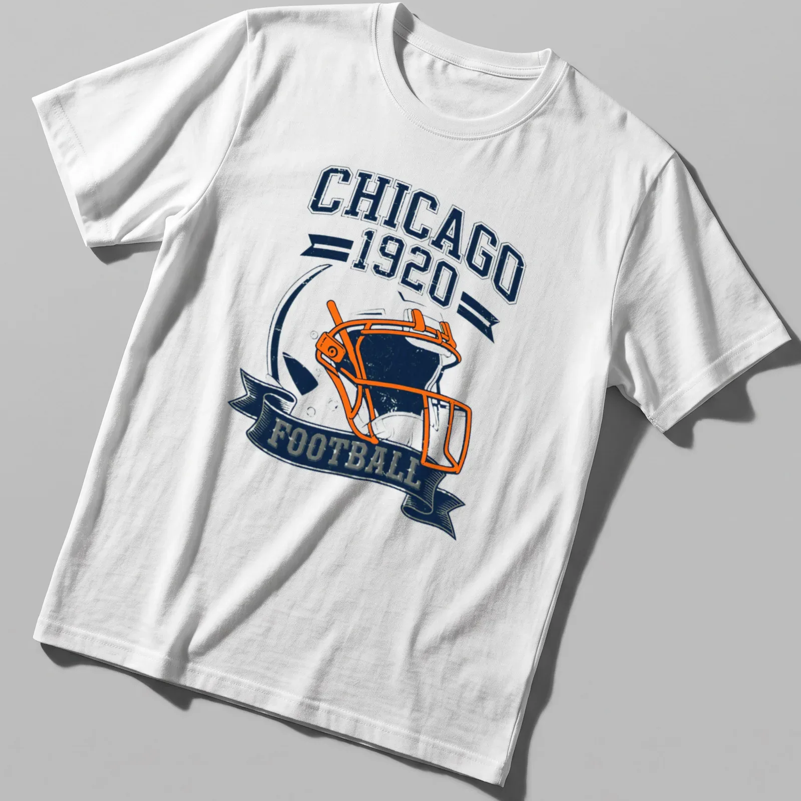 Vintage Football Helmet T-shirt featuring Chicago 1920 Football text — printed on a unisex t-shirt