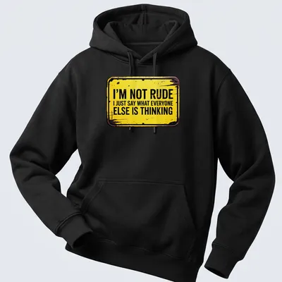 Vintage distressed tee featuring humorous quote in yellow and brown — printed on a unisex hoodie