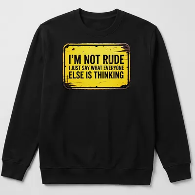 Vintage distressed tee featuring humorous quote in yellow and brown — printed on a unisex sweatshirt