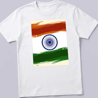 Doodle illustration of the India flag in orange, white, green, and blue