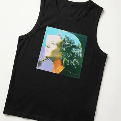 Pop Art depiction of Ingrid Bergman with vibrant colors by Andy Warhol — printed on a tank top