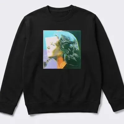 Pop Art depiction of Ingrid Bergman with vibrant colors by Andy Warhol — printed on a unisex sweatshirt