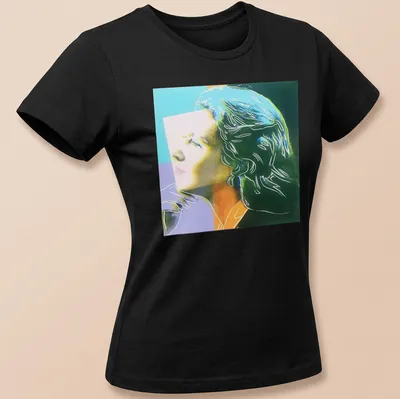 Pop Art depiction of Ingrid Bergman with vibrant colors by Andy Warhol — printed on a women's shirt