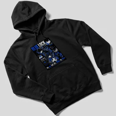Anime illustration of Isagi Yoichi with motivational text in blue and black — printed on a unisex hoodie