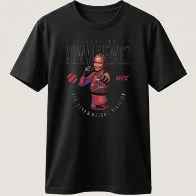 Bold graphic tee featuring Karolina Kowalkiewicz and UFC Strawweight Division text
