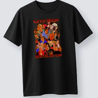 Collage design featuring Little Nicky with colorful text about being evil