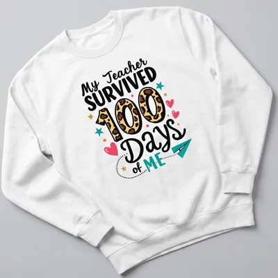 Colorful playful design with leopard print and text celebrating teachers — printed on a unisex sweatshirt