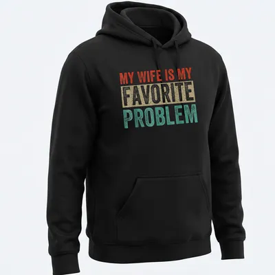 Vintage distressed t-shirt featuring a humorous quote about marriage — printed on a unisex hoodie