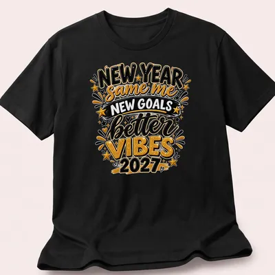Bold typography shirt with inspiring New Year message for 2027