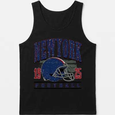 Vintage retro New York Football T-shirt featuring a classic helmet design — printed on a tank top