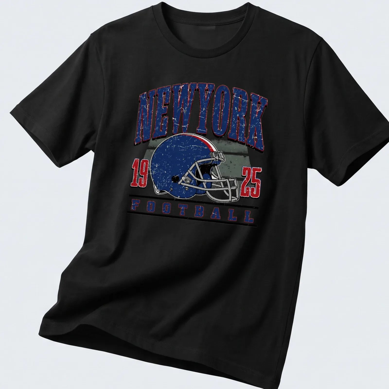 Vintage retro New York Football T-shirt featuring a classic helmet design — printed on a unisex t-shirt