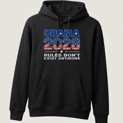 Vintage t-shirt featuring bold political statement about Obama 2028 — printed on a unisex hoodie