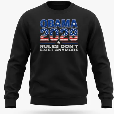 Vintage t-shirt featuring bold political statement about Obama 2028 — printed on a unisex sweatshirt