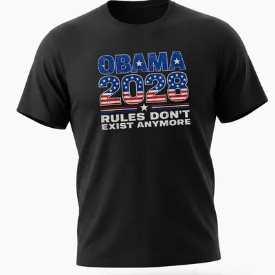 Vintage t-shirt featuring bold political statement about Obama 2028