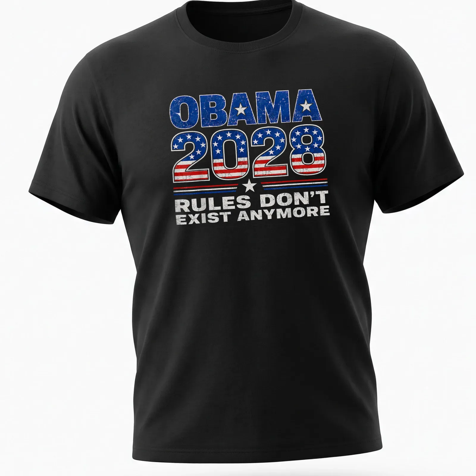 Vintage t-shirt featuring bold political statement about Obama 2028 — printed on a unisex t-shirt