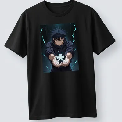 Vibrant manga illustration of a young exorcist in black, blue, and white