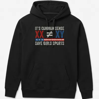 Vintage distressed tee with bold text on gender equality in sports — printed on a unisex hoodie