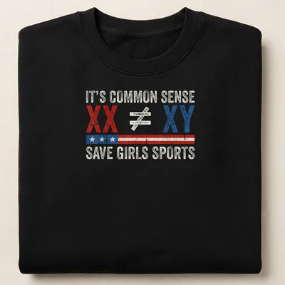 Vintage distressed tee with bold text on gender equality in sports — printed on a unisex sweatshirt
