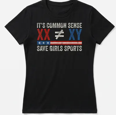 Vintage distressed tee with bold text on gender equality in sports — printed on a women's shirt