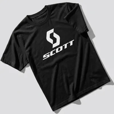Minimalist Scott logo t-shirt in bold white typography