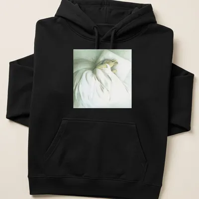 Illustration of a sleeping bunny with the text 'Go Back To Sleep' in soft colors. — printed on a unisex hoodie