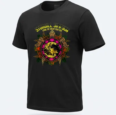 Vintage ornate Sturgill Simpson tour shirt featuring an Earth globe design