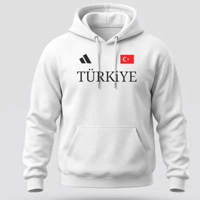 Modern Turkey t-shirt featuring stylish typography in black, red, and white — printed on a unisex hoodie