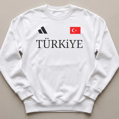 Modern Turkey t-shirt featuring stylish typography in black, red, and white — printed on a unisex sweatshirt