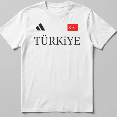 Modern Turkey t-shirt featuring stylish typography in black, red, and white